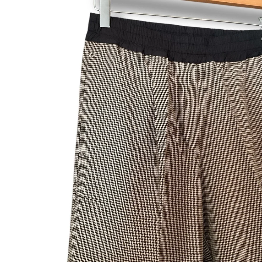 Thakoon Brown Houndstooth Straight Leg Pull On Trouser Pants Size 0